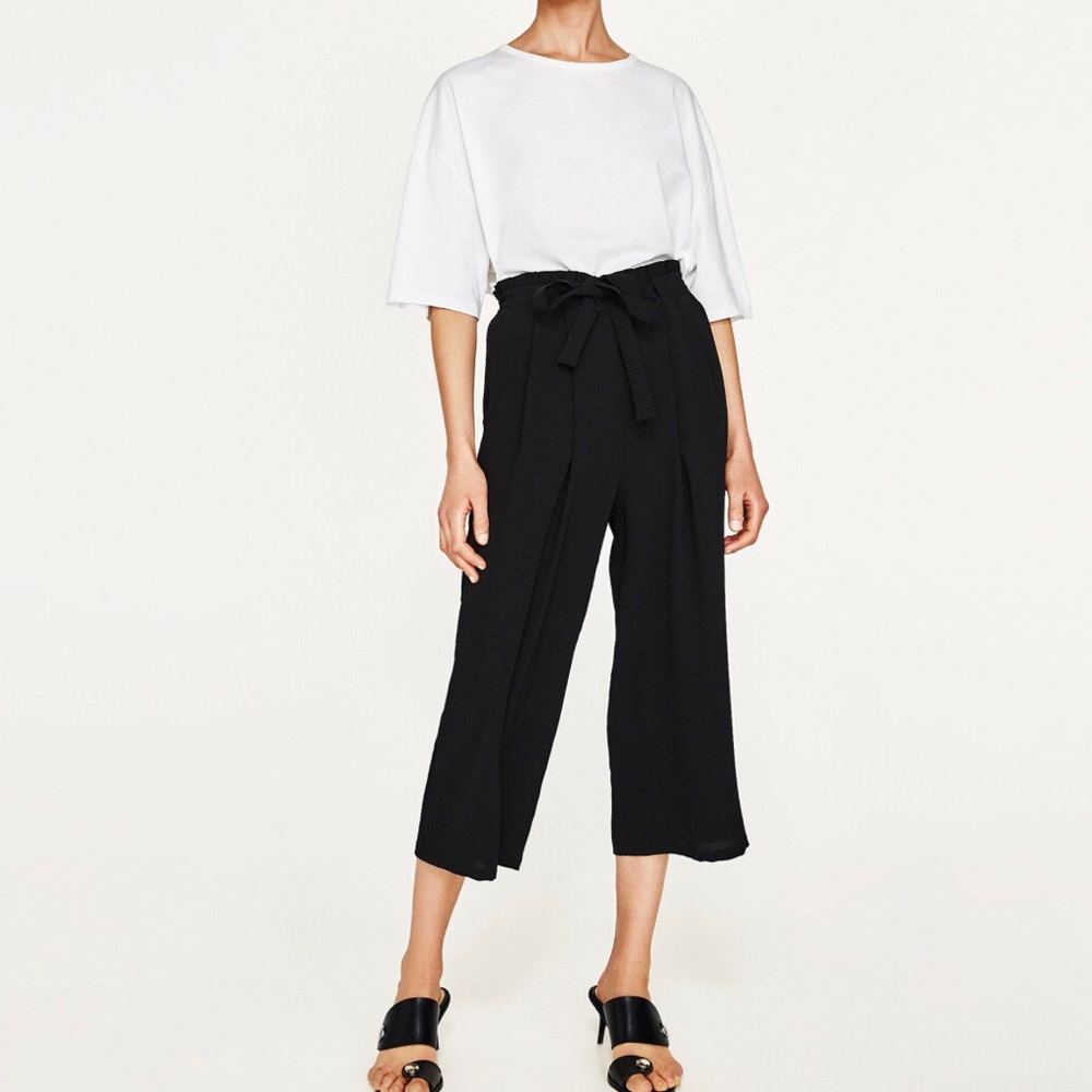 ZARA Basic Collection black culottes